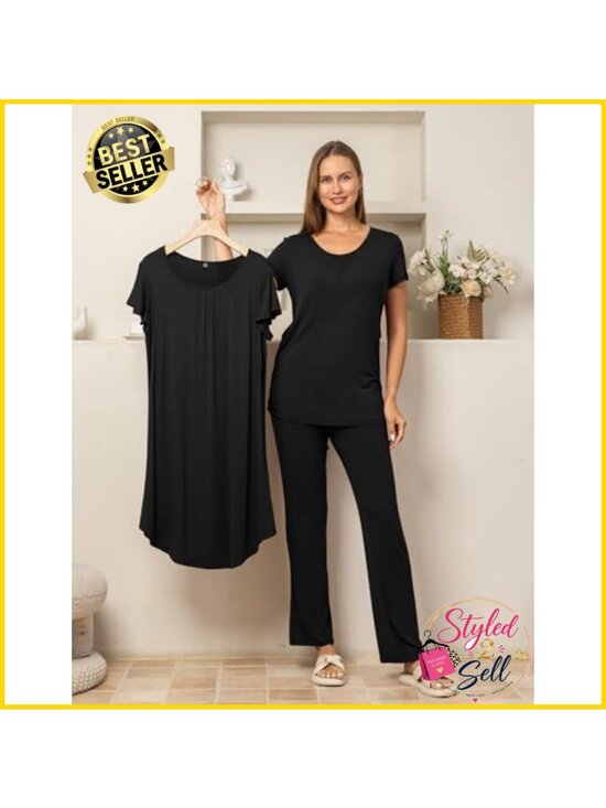 Other - Maternity Nursing Sleepwear Set Nightgown Top Pants 3 Piece